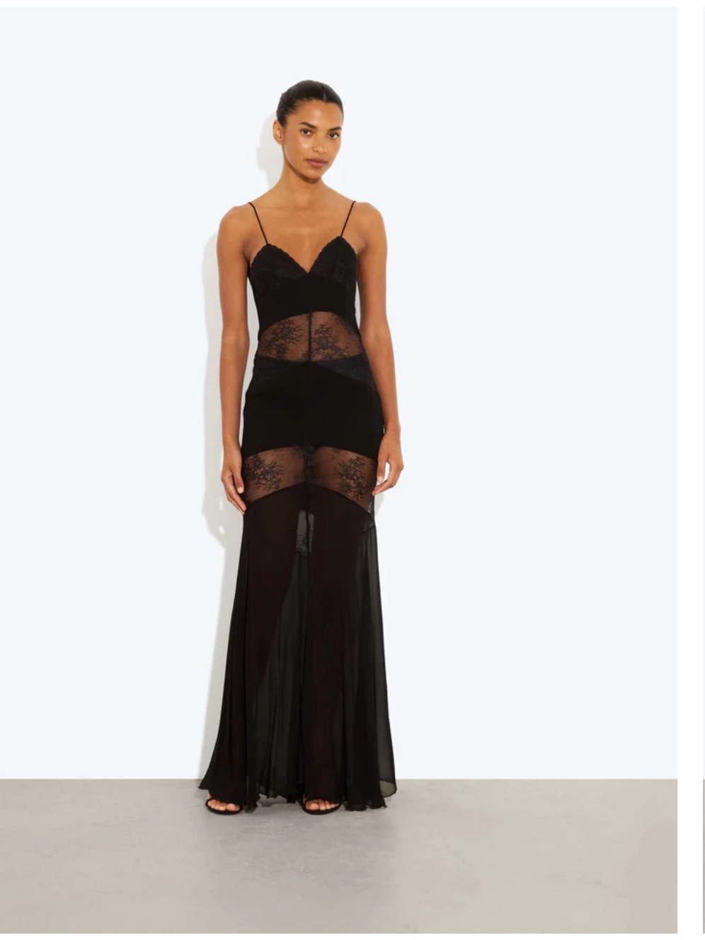 Rat & Boa Black Lace Panel Maxi Dress